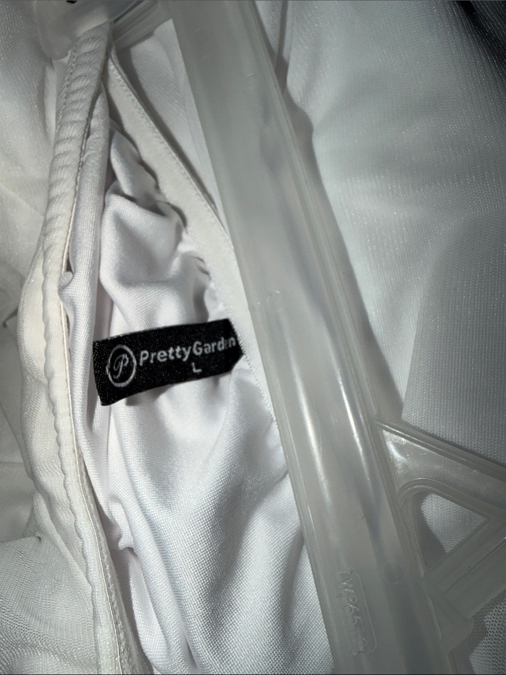 Pretty Garden - White Ruffle Asymmetrical Women's dress - Picture 3 of 3